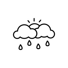 Rain outline icons, minimalist vector illustration ,simple transparent graphic element .Isolated on white background