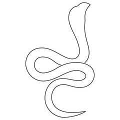 Continuous one line art drawing of venomous snake outline art vector illustration
