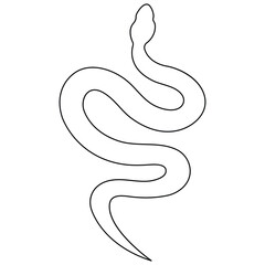 Fototapeta premium Continuous one line art drawing of venomous snake outline art vector illustration 