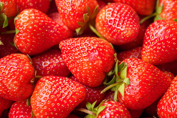 Fresh organic red strawberry fruit background