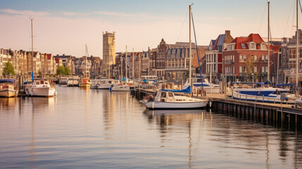 Fototapeta na wymiar Panoramic view of Haarlem, Holland, Netherlands .