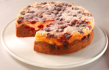 Schoko Kirsch , Obstkuchen, Kirschkuchen, Torte, süss,