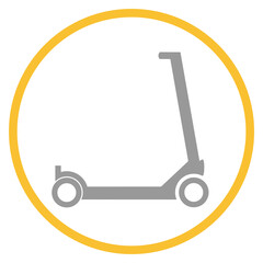 Button grau orange mit Elektroroller Icon: Roller