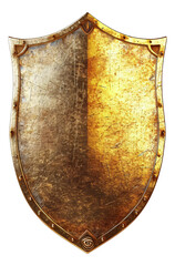 golden shield isolated on white