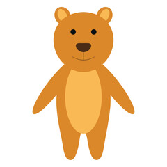 Cute brown bear. Vector illustration