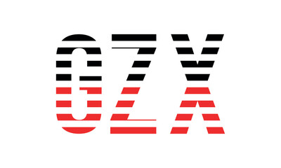 GZX three initial letter iconic line negative space minimal logo design vector template. monogram, abstract, wordmark, business, typography, minimalist, brand, company, flat, modern, unique, simple