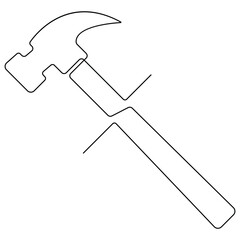 Continuous one line art drawing repair tool icon Service center symbol engineer day 
