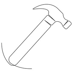 Continuous one line art drawing repair tool icon Service center symbol engineer day 
