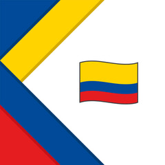 Colombia Flag Abstract Background Design Template. Colombia Independence Day Banner Social Media Post. Colombia Illustration