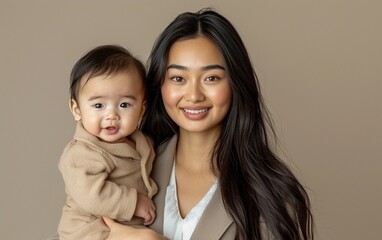 Woman Holding Baby in Her Arms