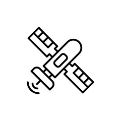 Satellite outline icons, minimalist vector illustration ,simple transparent graphic element .Isolated on white background