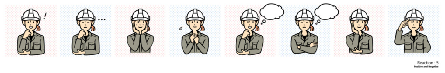 人物イラスト｜作業員（リアクション５）