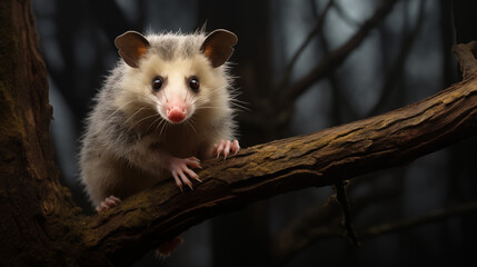 possum / opossum on a branch