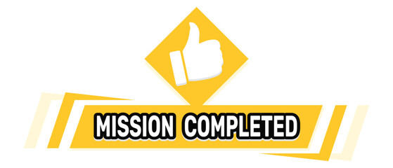 Mission Completed logo winner Vector Illustration design.