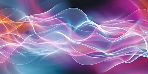Kinetic energy waves, with dynamic lines and curves in vibrant colors, suggesting movement and rhythm - obrazy, fototapety, plakaty