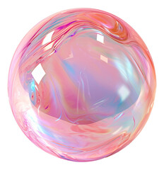 The bubble is pink and blue.