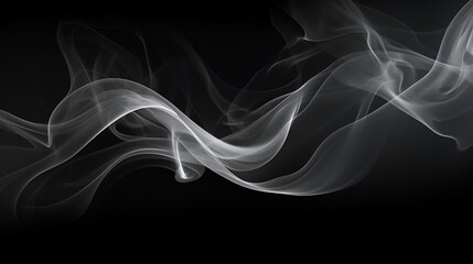 White smoke, Realistic dry ice smoke clouds fog overlay perfect for compositing into your shots, Abstract smoke misty fog on isolated black background. Texture overlays, ai generated
