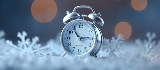 the alarm clock sounds in winter