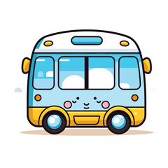 kawaii bus vector illustration