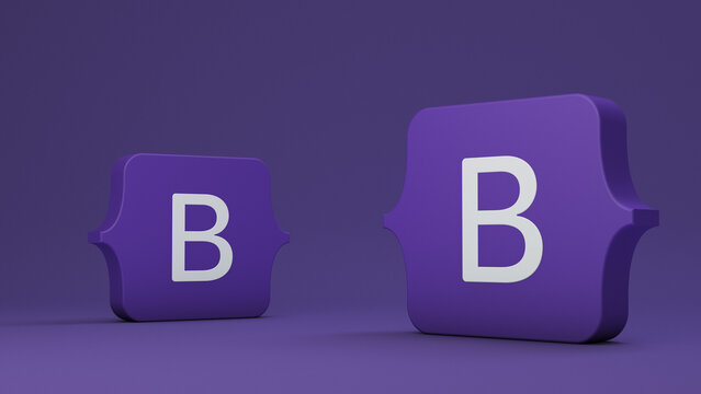 Bootstrap Logo, 3d render image. Minsk, Belarus &ndash; February, 2024.