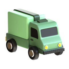 Delivery truck 3d render icon illustration. 