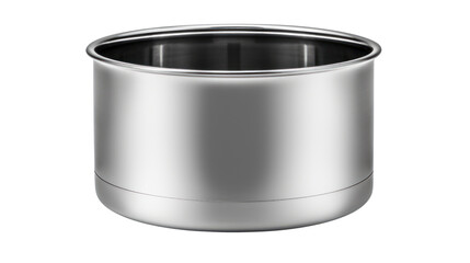 Stainless steel pot isolated on transparent and white background.PNG image