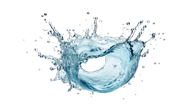 Splash of clear water isolated on transparent and white background.PNG image
