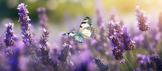 in lavender fields and colorful butterflies fluttering