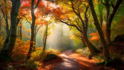 Gordijnen Enchanted Forest in Autumn © Agustín