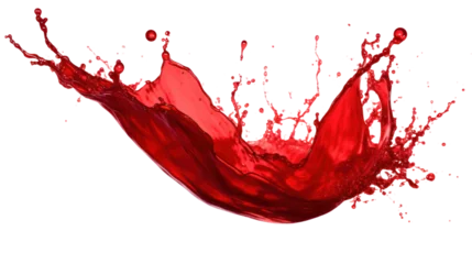 Fototapeten Red juice splash isolated on transparent and white background.PNG image © CStock