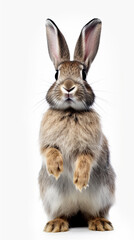 Obraz premium Rabbit standing on its paw isolated on white background
