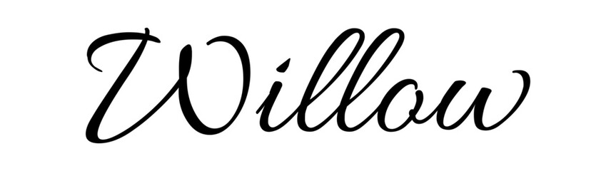 Willow - black color - name written - ideal for websites,, presentations, greetings, banners, cards, books, t-shirt, sweatshirt, prints, cricut, silhouette, sublimation	