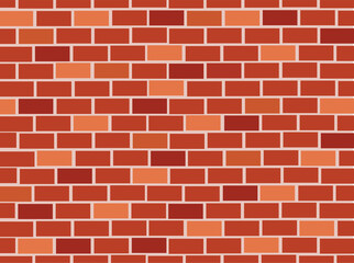 Red brick wall seamless Vector illustration background