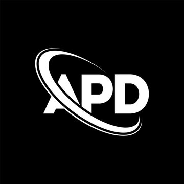 APD logo. APD letter. APD letter logo design. Initials APD logo linked with circle and uppercase monogram logo. APD typography for technology, business and real estate brand.