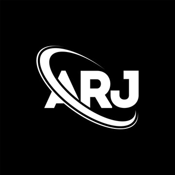 ARJ logo. ARJ letter. ARJ letter logo design. Initials ARJ logo linked with circle and uppercase monogram logo. ARJ typography for technology, business and real estate brand.