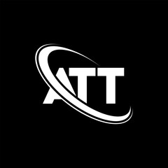 ATT logo. ATT letter. ATT letter logo design. Initials ATT logo linked with circle and uppercase monogram logo. ATT typography for technology, business and real estate brand.