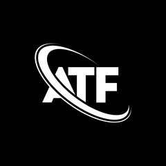 ATF logo. ATF letter. ATF letter logo design. Initials ATF logo linked with circle and uppercase monogram logo. ATF typography for technology, business and real estate brand. - obrazy, fototapety, plakaty