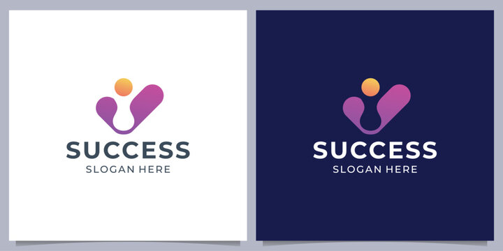 Creative business success People Check Logo design, human good service icon symbol, analysis health check logo element