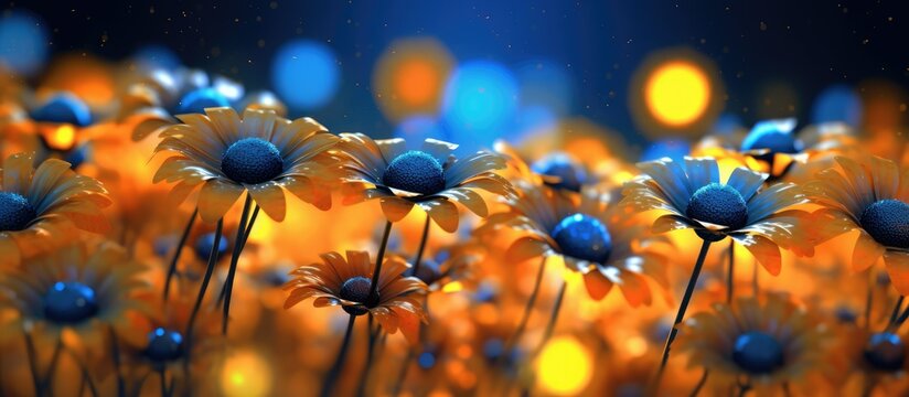 Helianthus annuus flower bokeh abstract background