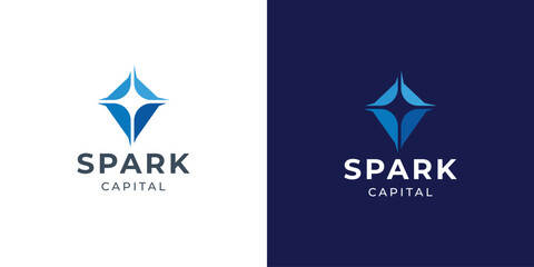 Spark logo design concept with business finance.Symbol business for company, identity, corporate.