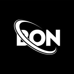 BON logo. BON letter. BON letter logo design. Initials BON logo linked with circle and uppercase monogram logo. BON typography for technology, business and real estate brand.