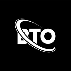 BTO logo. BTO letter. BTO letter logo design. Initials BTO logo linked with circle and uppercase monogram logo. BTO typography for technology, business and real estate brand.