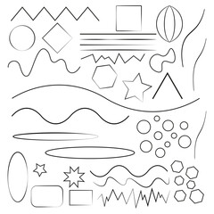  Geometric doodles design elements. Vectjr illustration