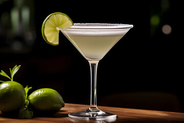 Kamikaze cocktail with a slice of lime