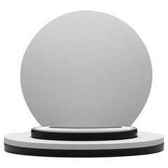 Two step Podium display , cylinder pedestal. Realistic modern rendering 3d shape for products display presentation. Abstract, Pastel minimal wall scene, Studio room.