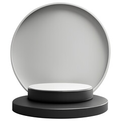 Two step Podium display , cylinder pedestal. Realistic modern rendering 3d shape for products display presentation. Abstract, Pastel minimal wall scene, Studio room.