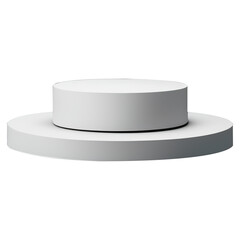 Two step Podium display , cylinder pedestal. Realistic modern rendering 3d shape for products display presentation. Abstract, Pastel minimal wall scene, Studio room.