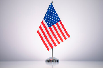 United States flag with a gray and clean background.