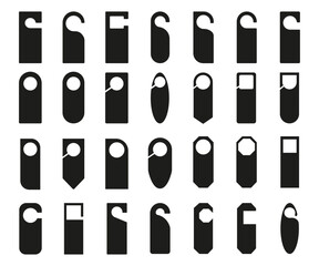Door hanger tags for room in hotel or resort . paper door handle lock hangers set template
