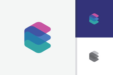 abstract hexagon logo icon vector template